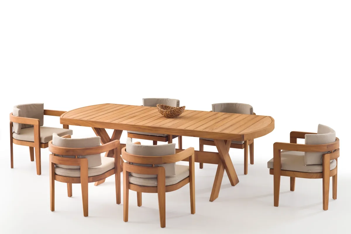 Austin Outdoor Dining Set – outdoor dining chair detail view 4 | Ferozzi