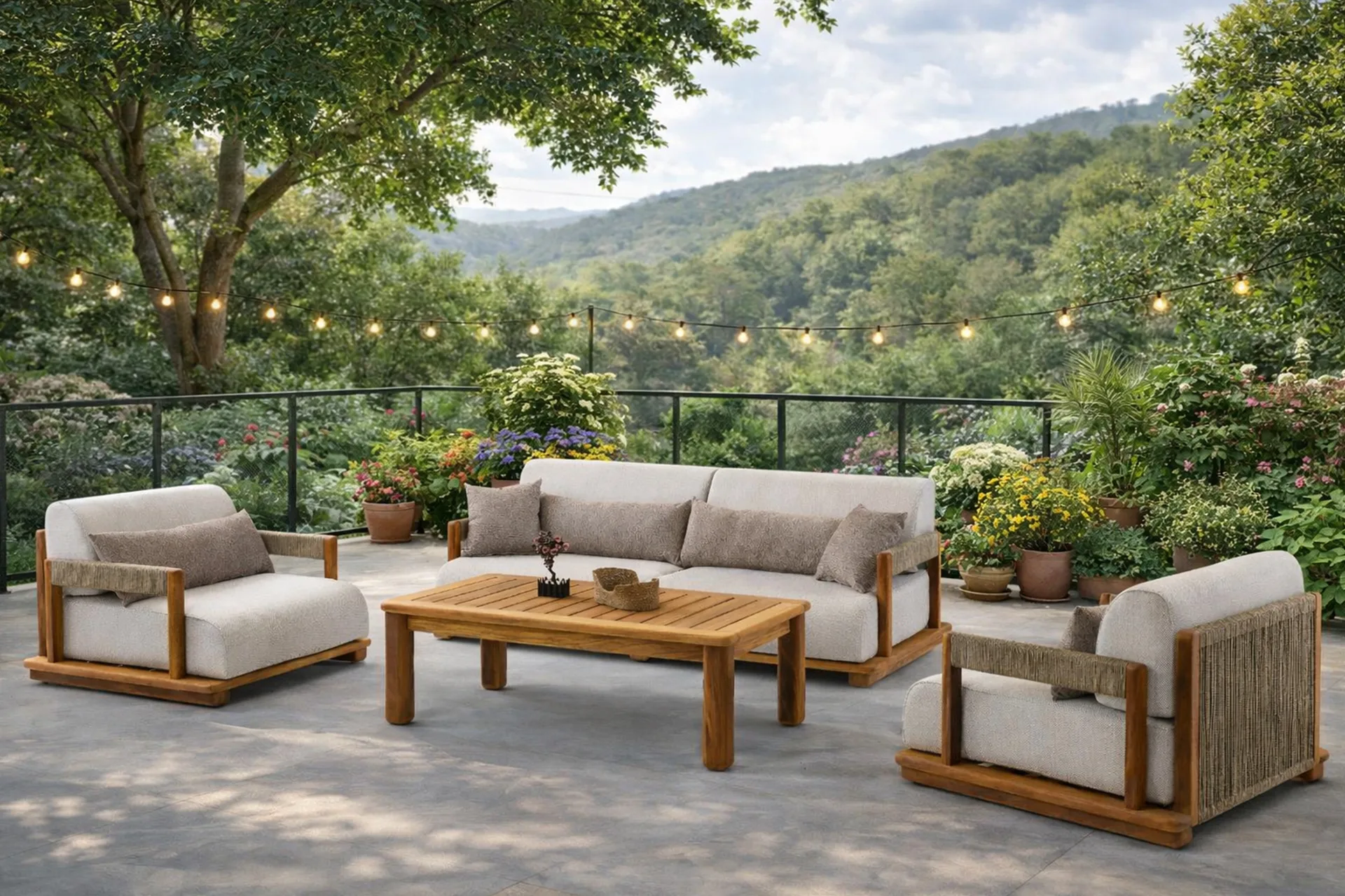 Olivia Outdoor Sofa Set – outdoor sofa detail view 2 | Ferozzi