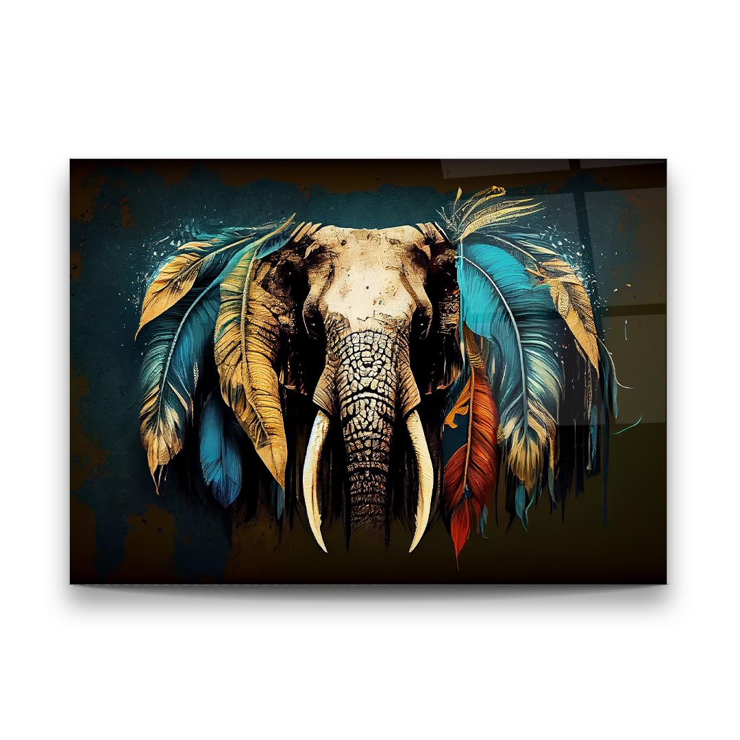 Elephant Glass Wall Art