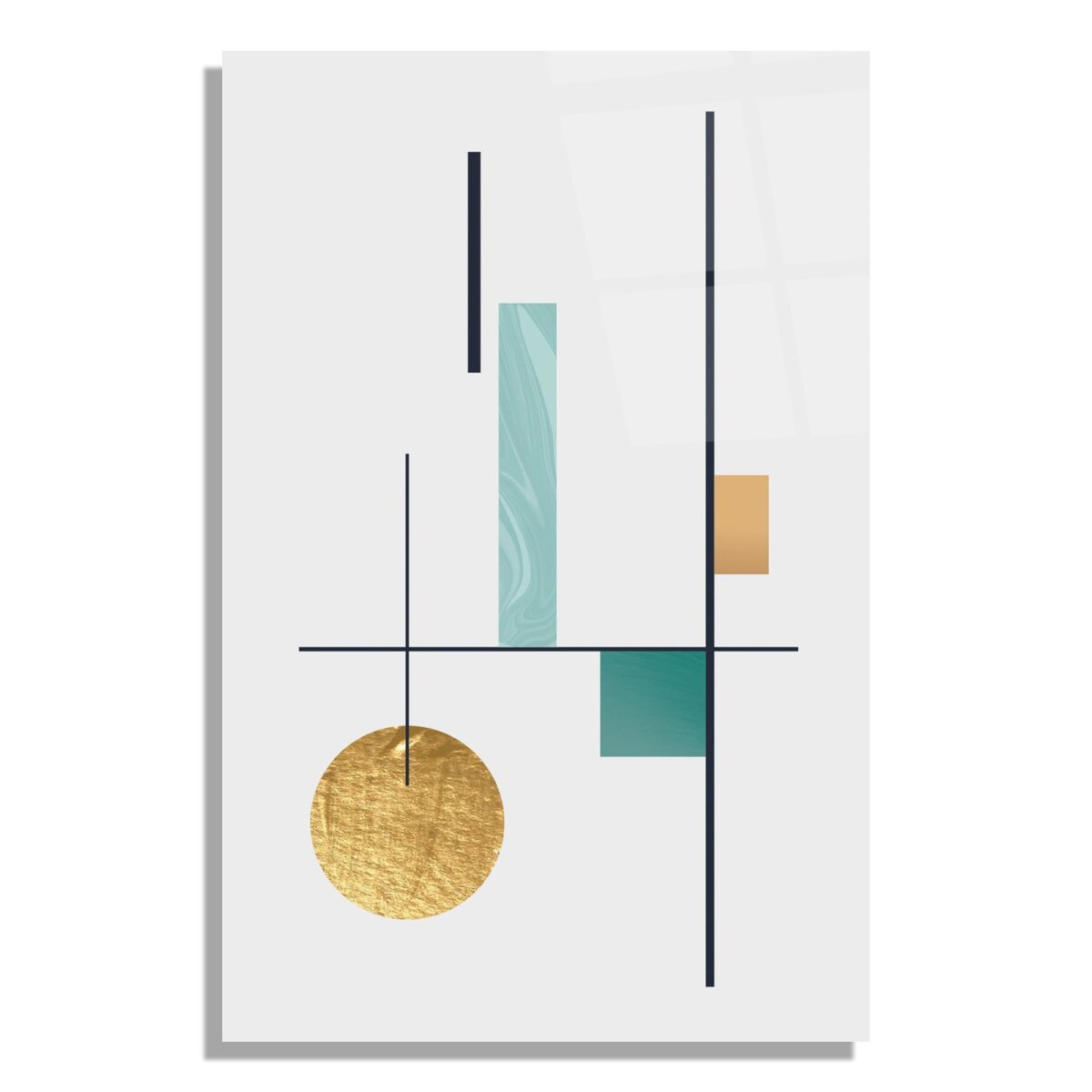 Abstract Geometric Glass Wall Art