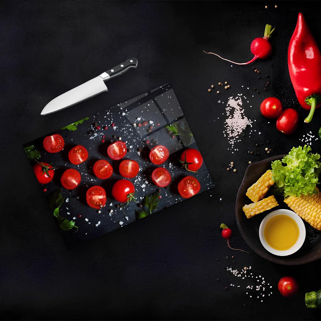 Tomato Tempered Glass Cutting Board