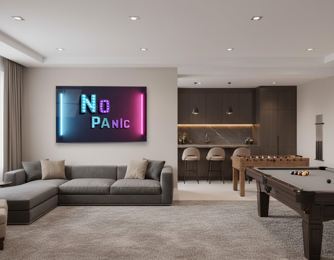 No Panic Glass Wall Art