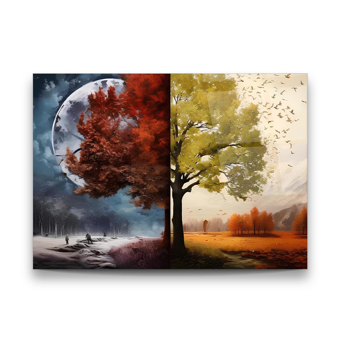Darkness and Light Glass Wall Art