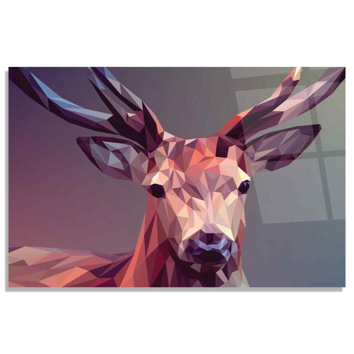 Polygonal Deer Glass Wall Art