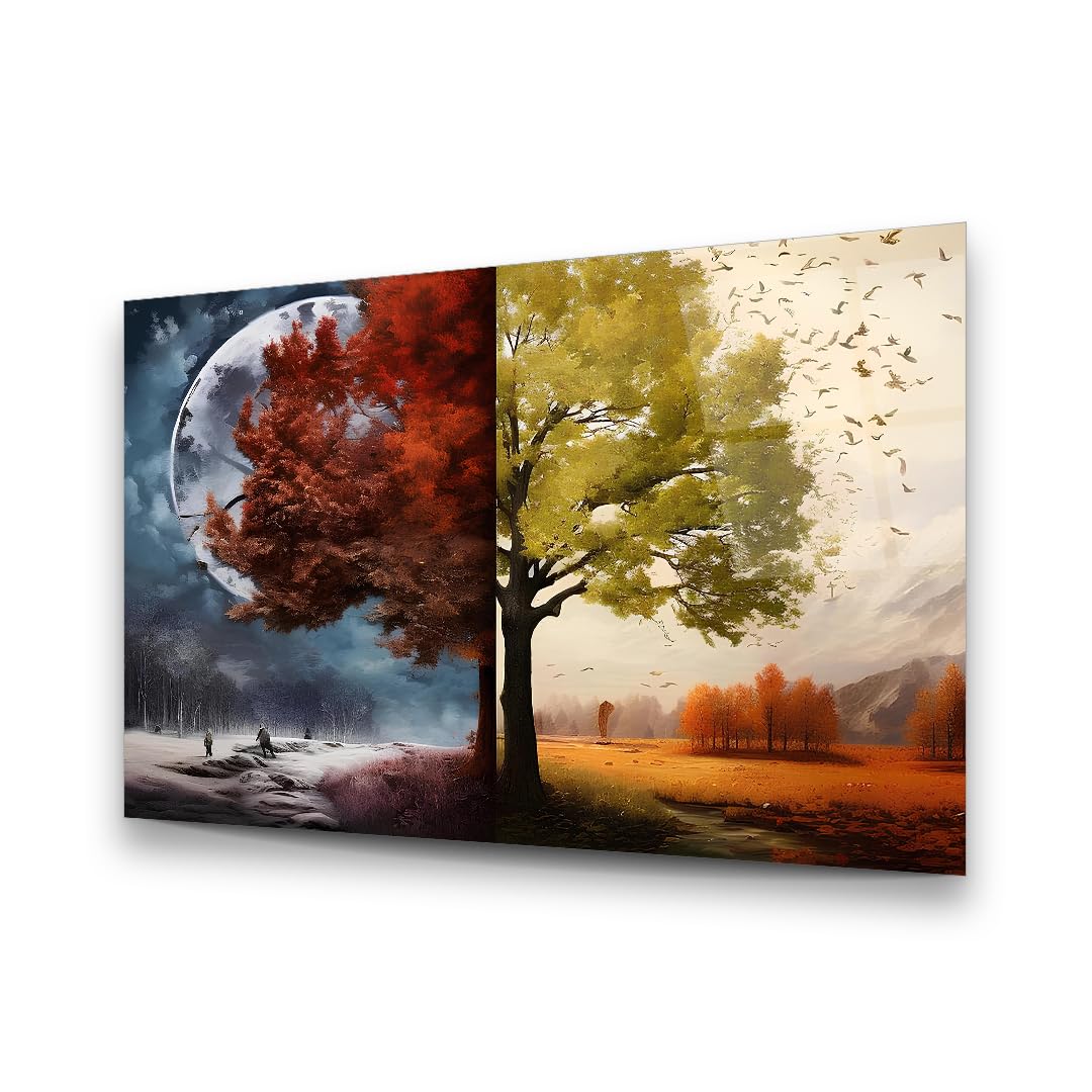 Darkness and Light Glass Wall Art