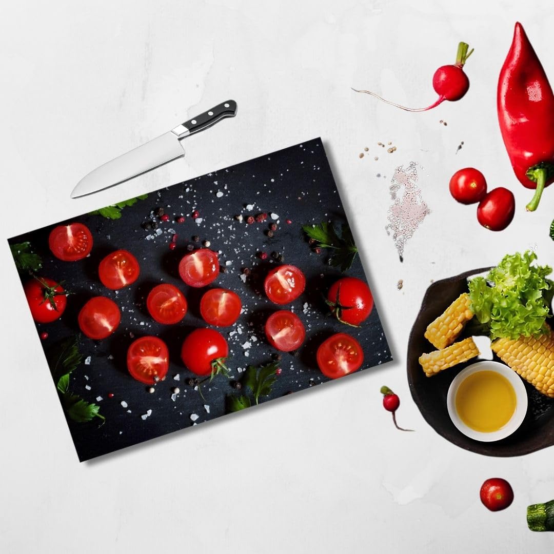 Tomato Tempered Glass Cutting Board
