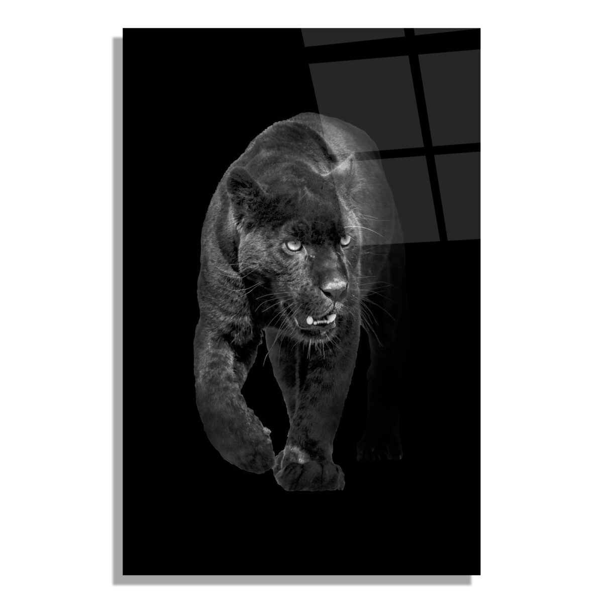 Black Panther Glass Wall Art