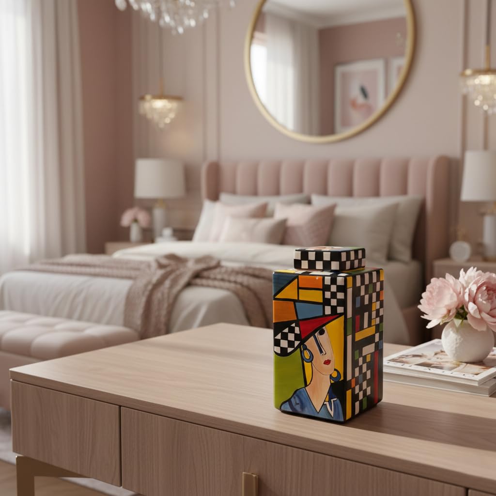 Abstract Picasso-Style Decorative Jar Sculpture