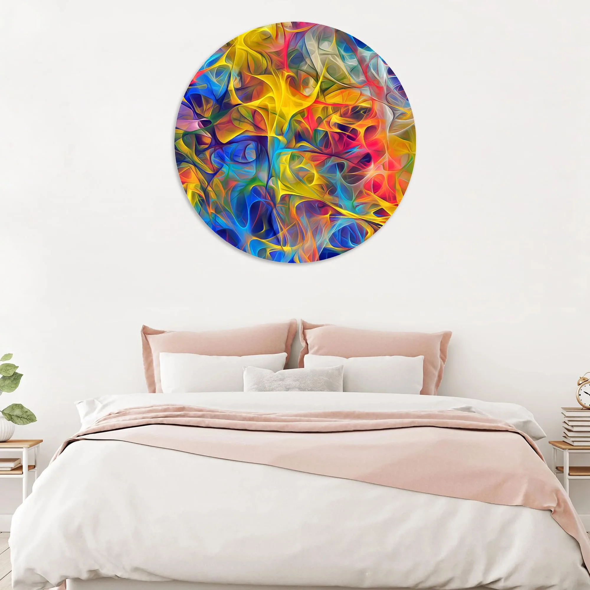 Color Mix Illustration Glass Wall Art