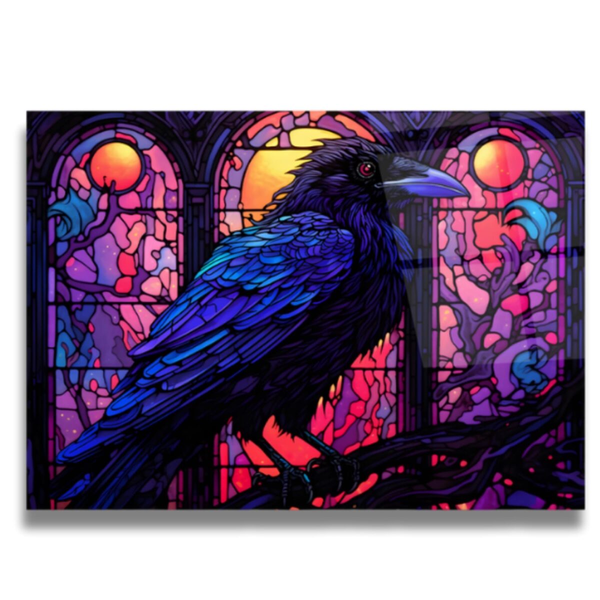 Raven Glass Wall Art