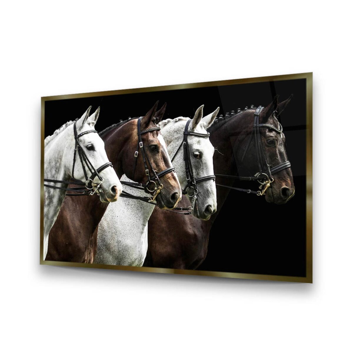 Horses Ready to Race Glass Wall Art