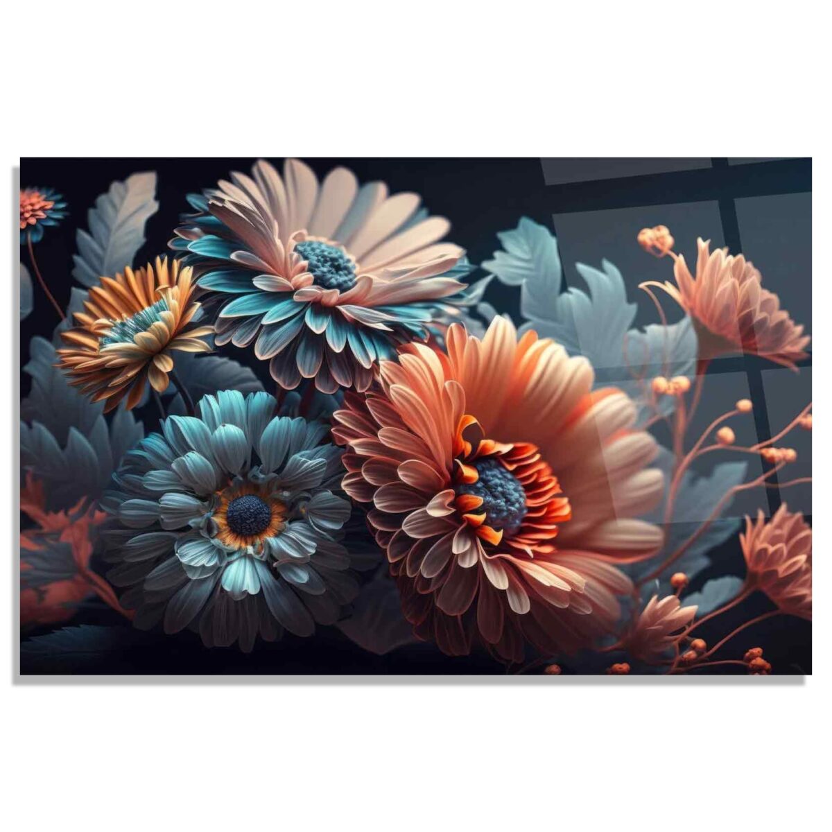 Floral Symphony Glass Wall Art