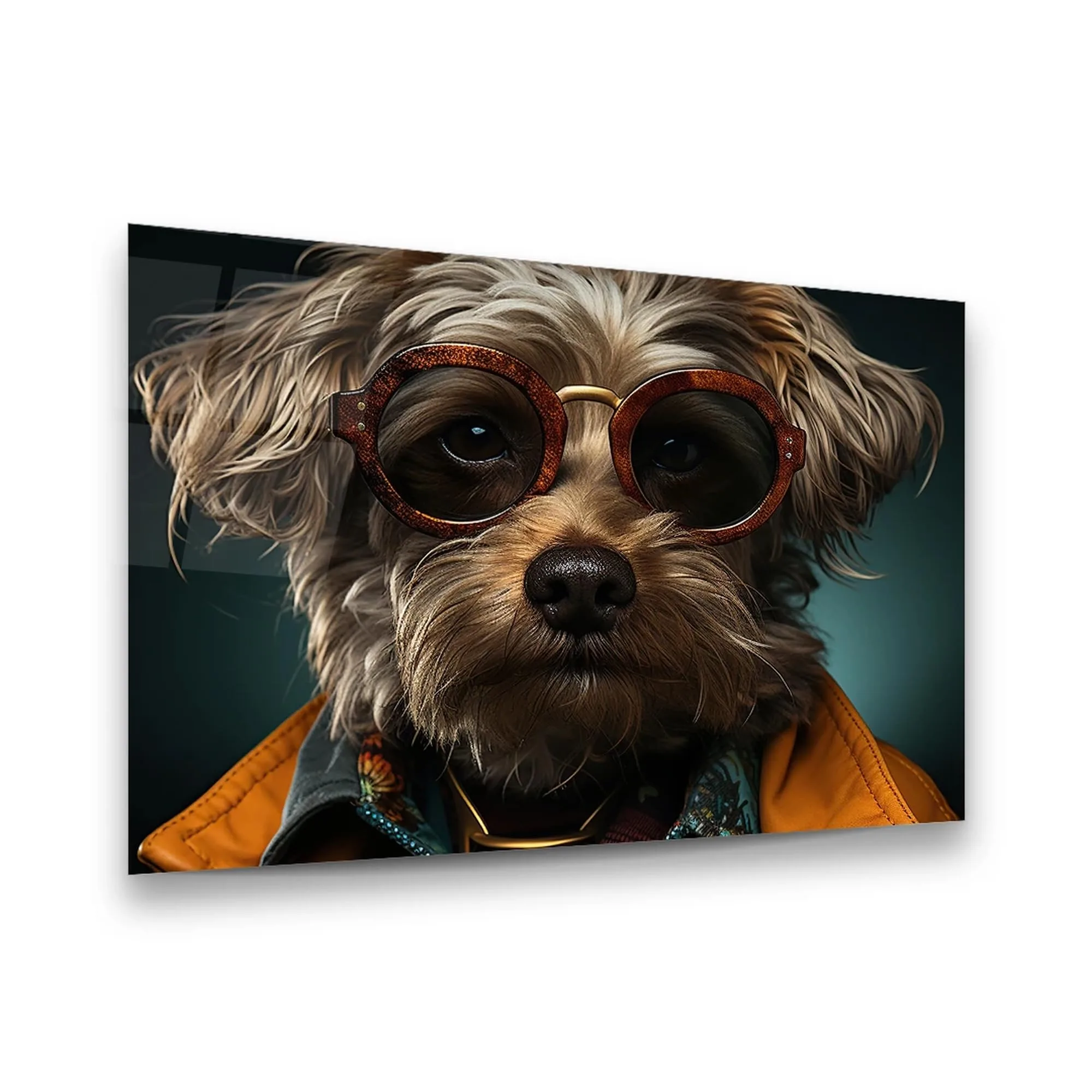 Fashion Dog Glass Wall Art