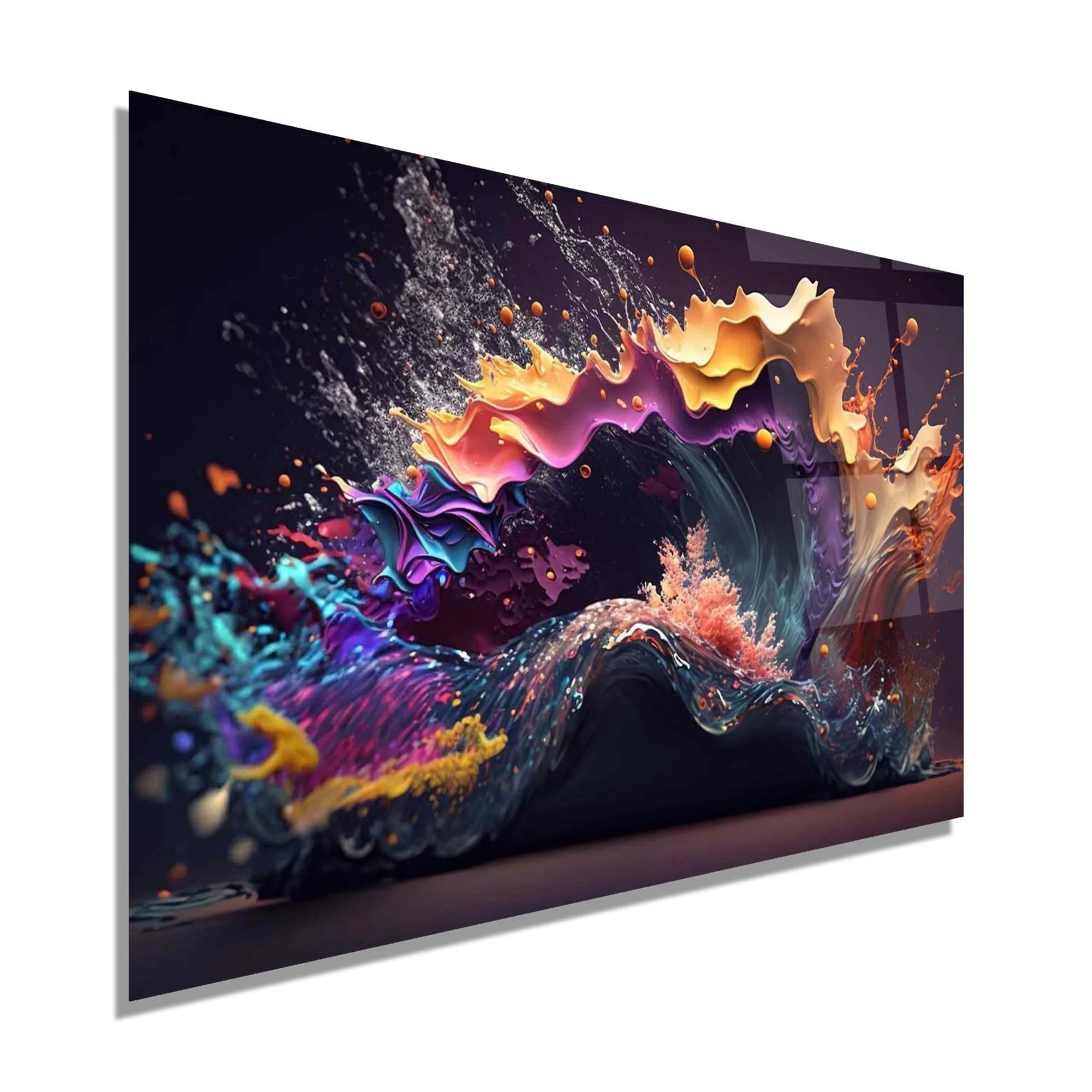 Color Wave Glass Wall Art