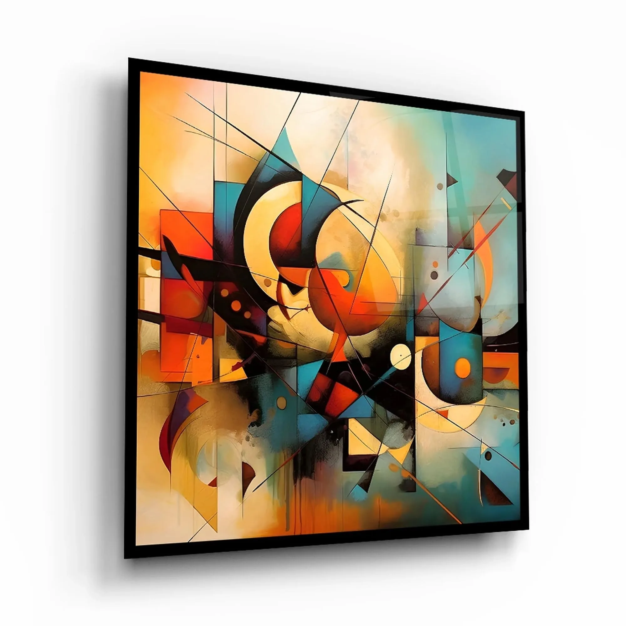 Confusion and Illustration Glass Wall Art
