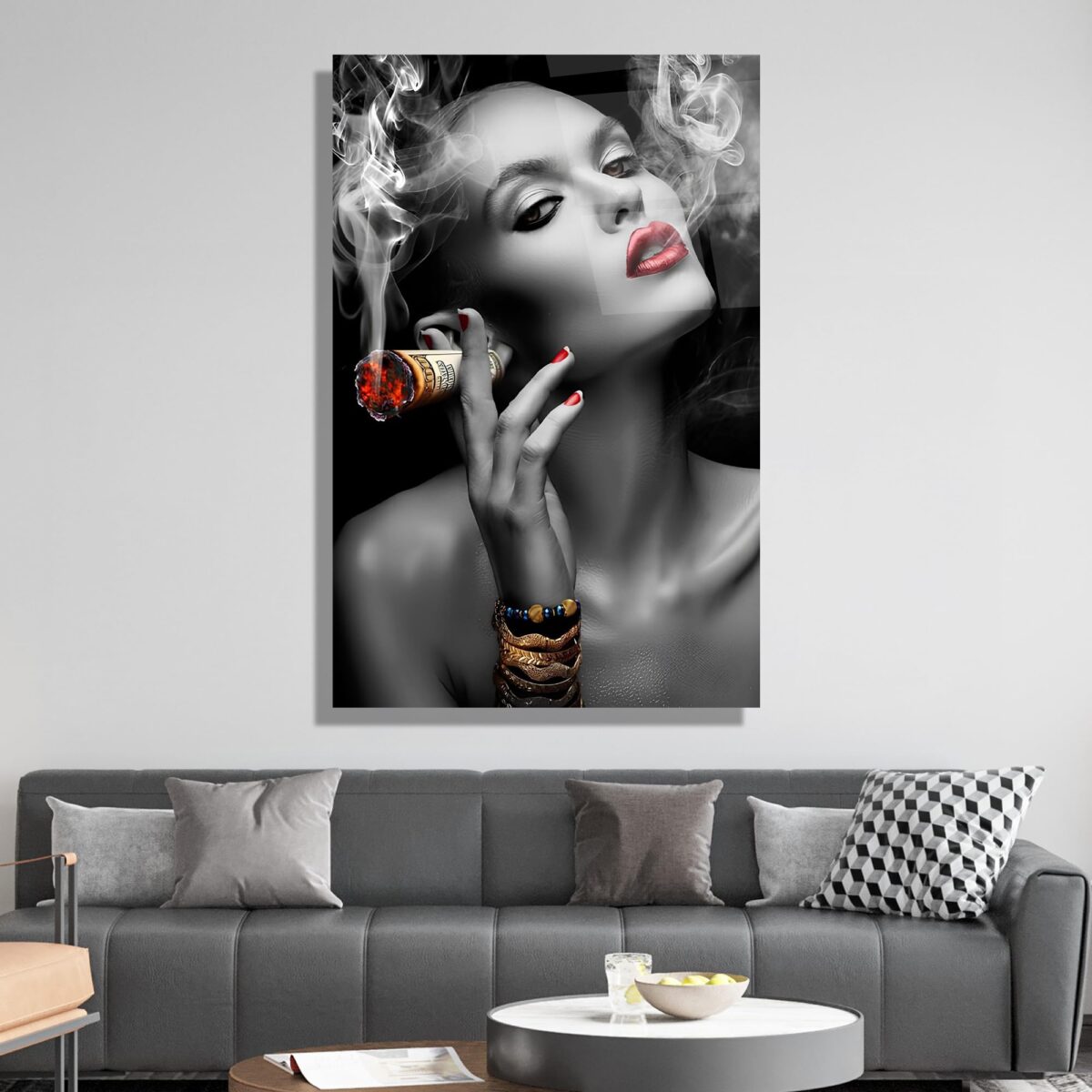 Glam Woman Glass Wall Art