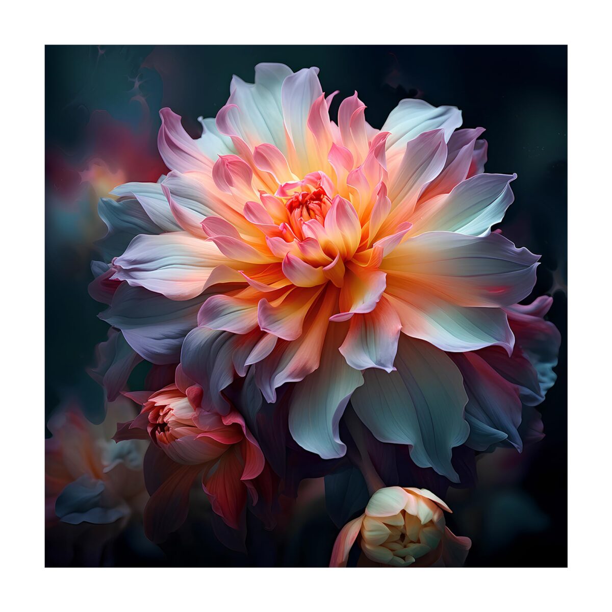 Flower Illustration Glass Wall Art