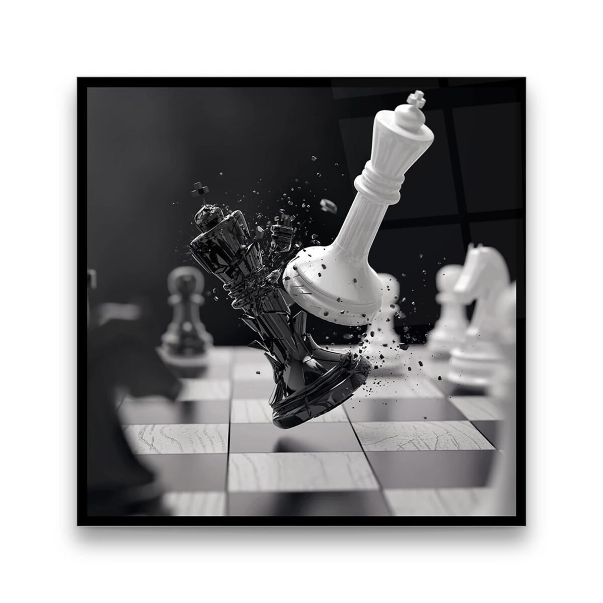 Chess Stroke Glass Wall Art