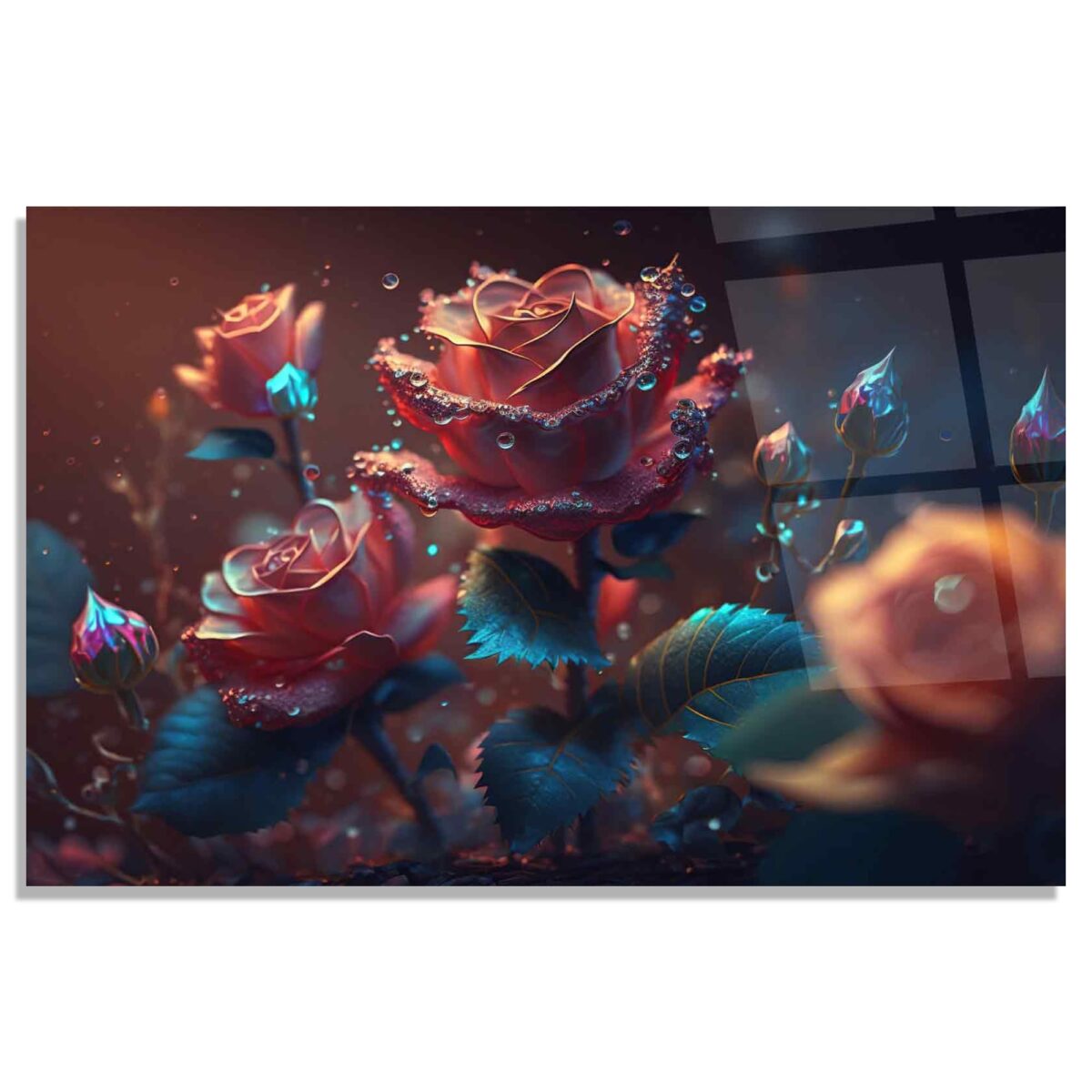 Roses Glass Wall Art