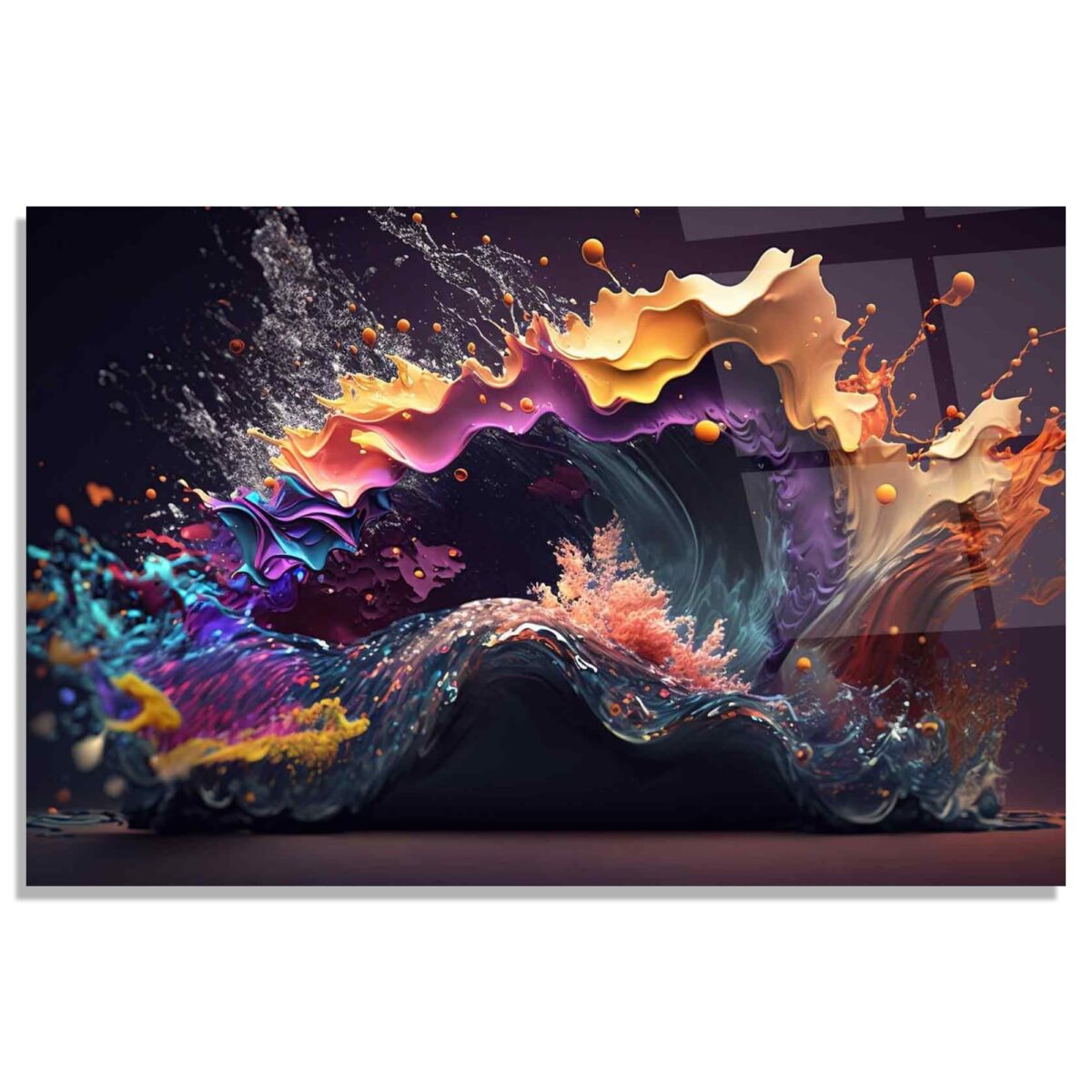 Color Wave Glass Wall Art