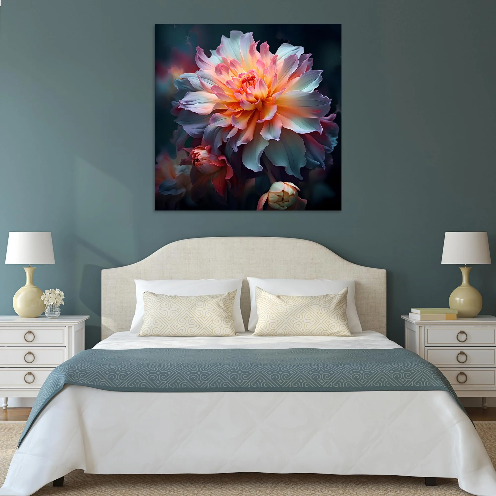 Flower Illustration Glass Wall Art