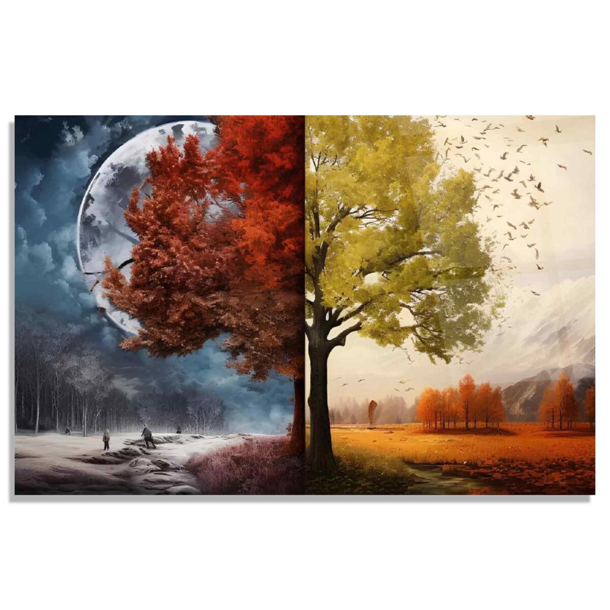 Darkness and Light Glass Wall Art