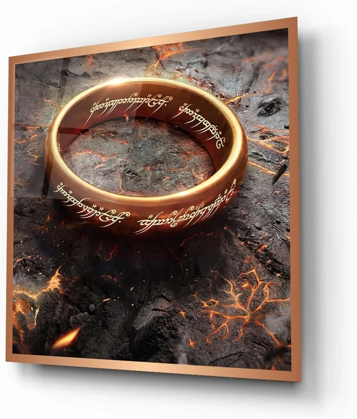 Golden Ring in Lava Glass Wall Art