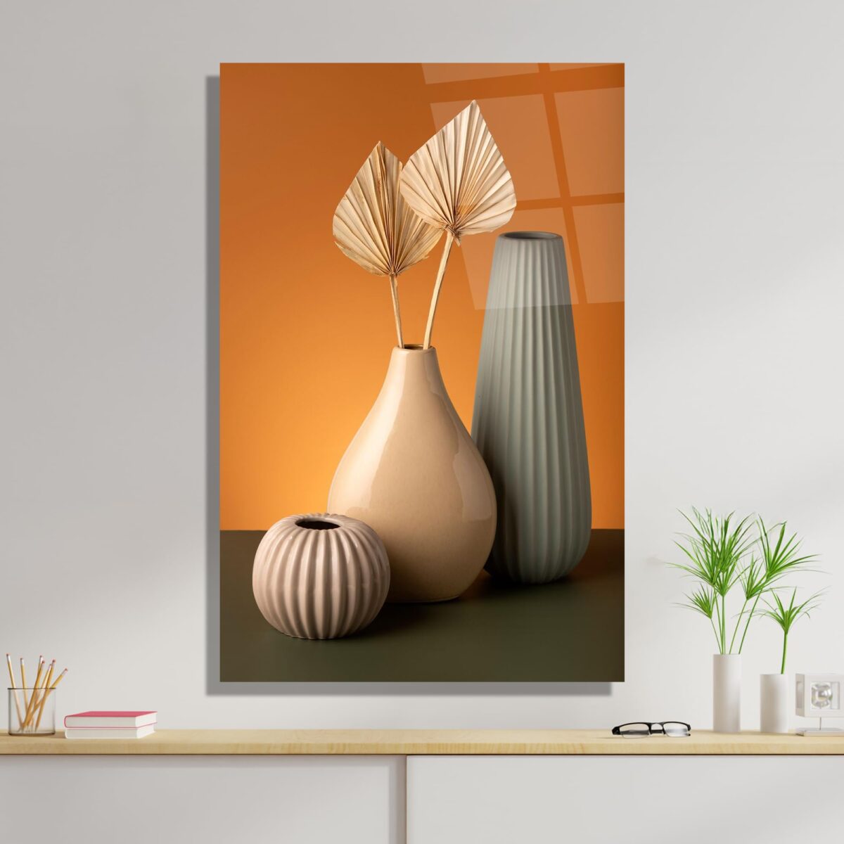 Minimalist Vase Glass Wall Art