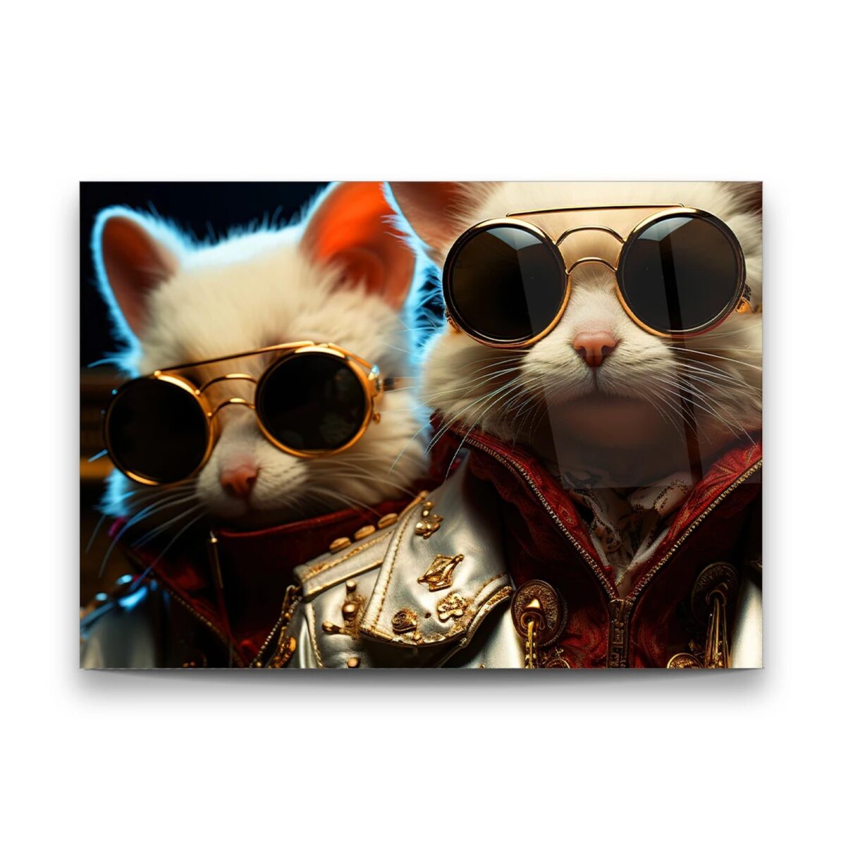 Fashion Cat's Glass Wall Art