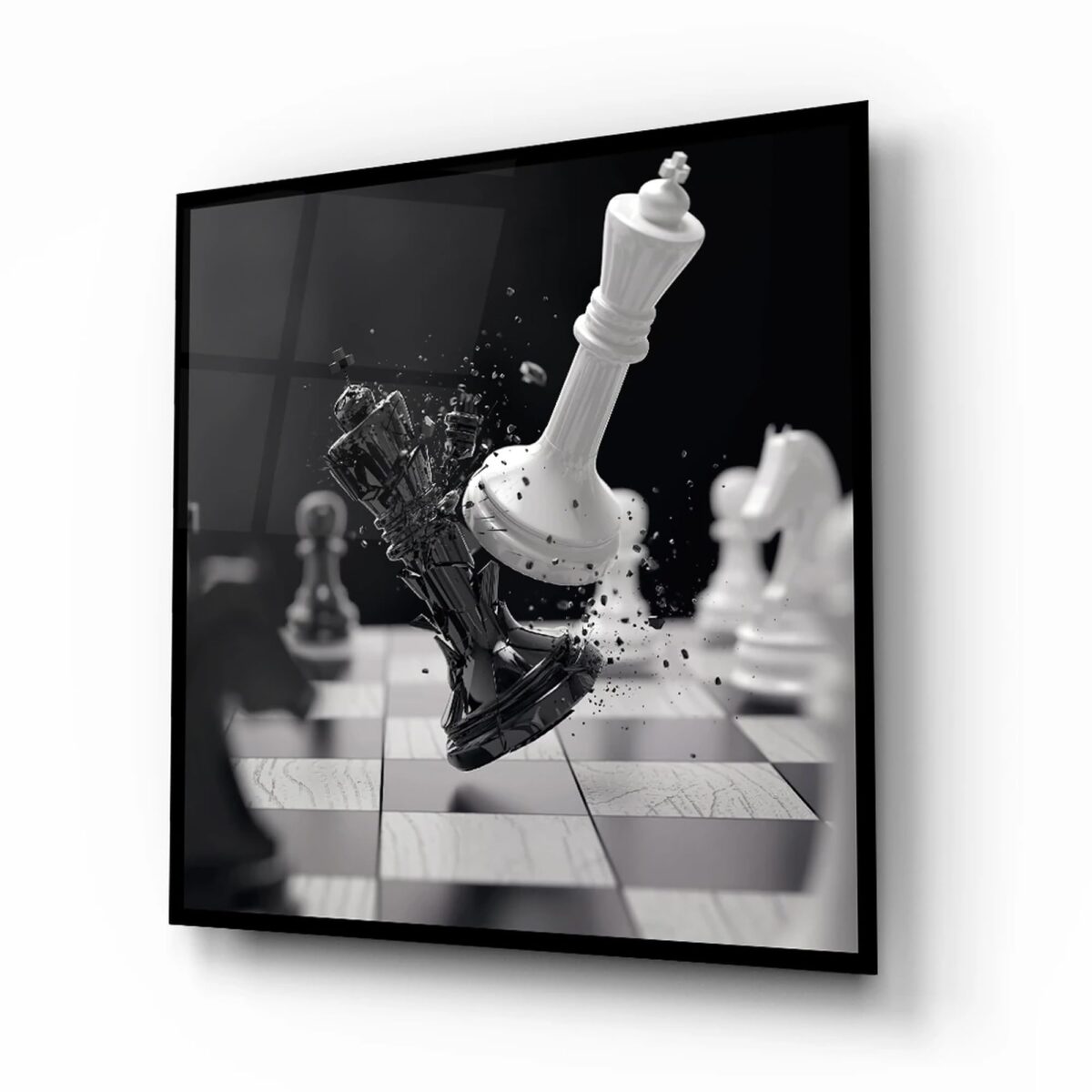 Chess Stroke Glass Wall Art