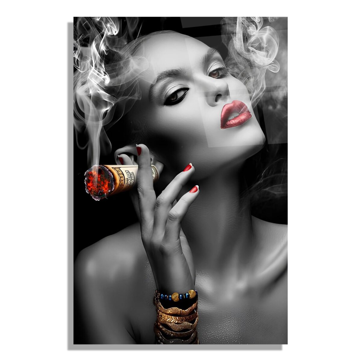 Glam Woman Glass Wall Art