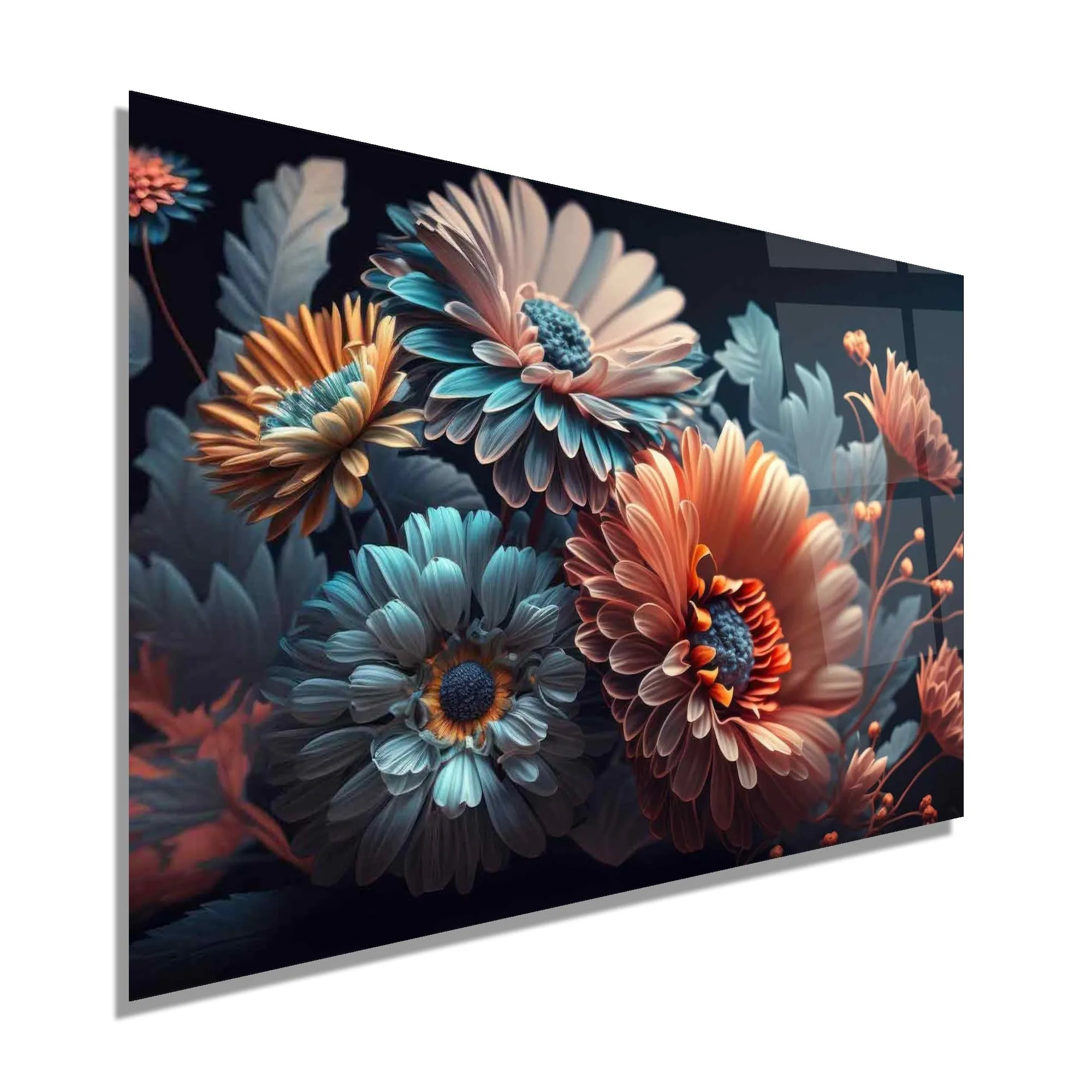 Floral Symphony Glass Wall Art