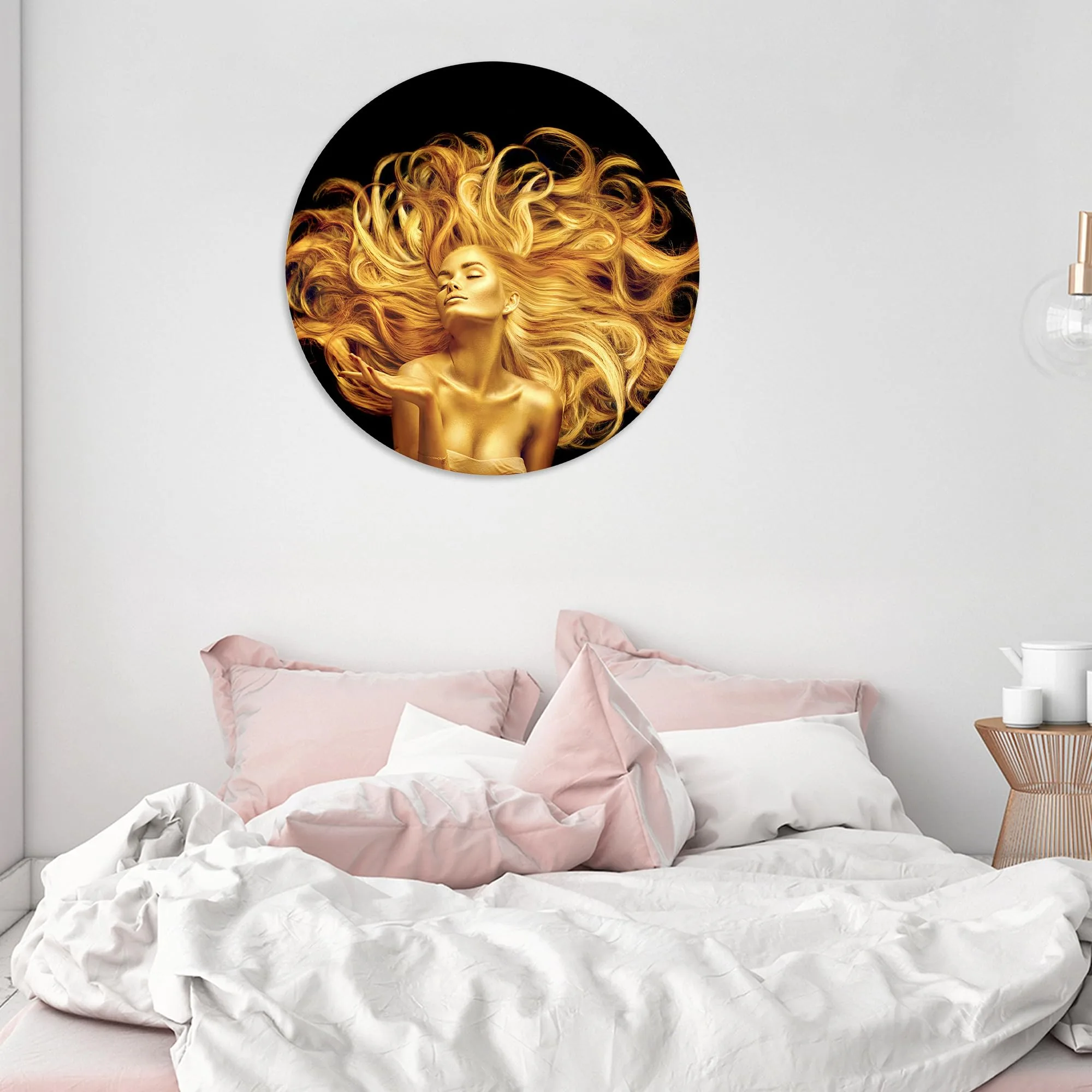 Golden Woman Glass Wall Art
