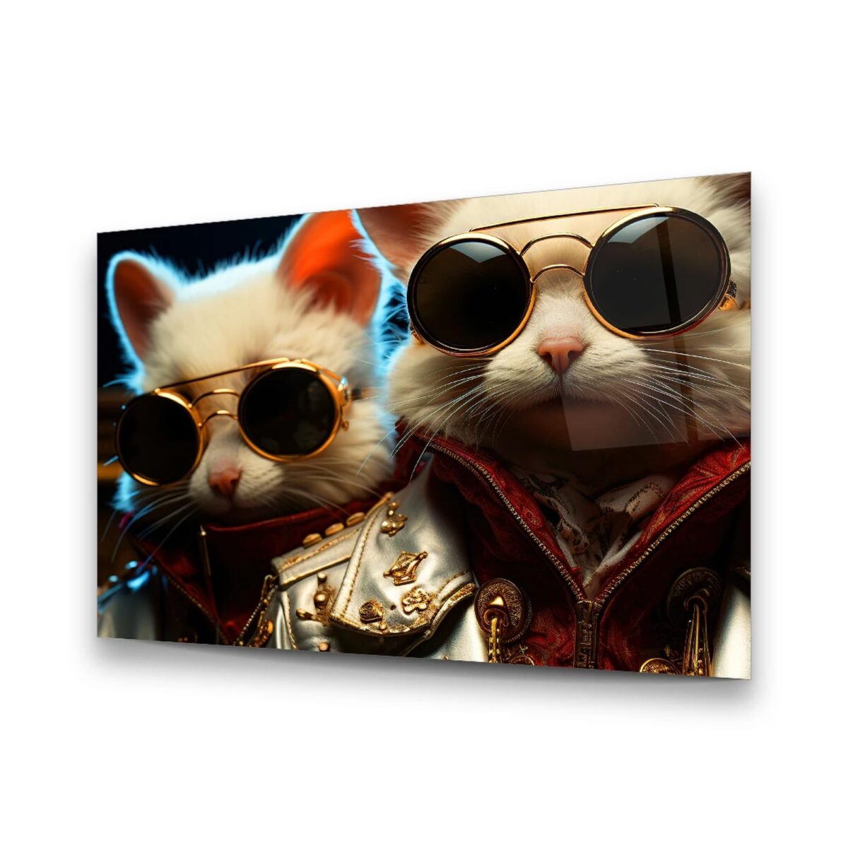 Fashion Cat's Glass Wall Art
