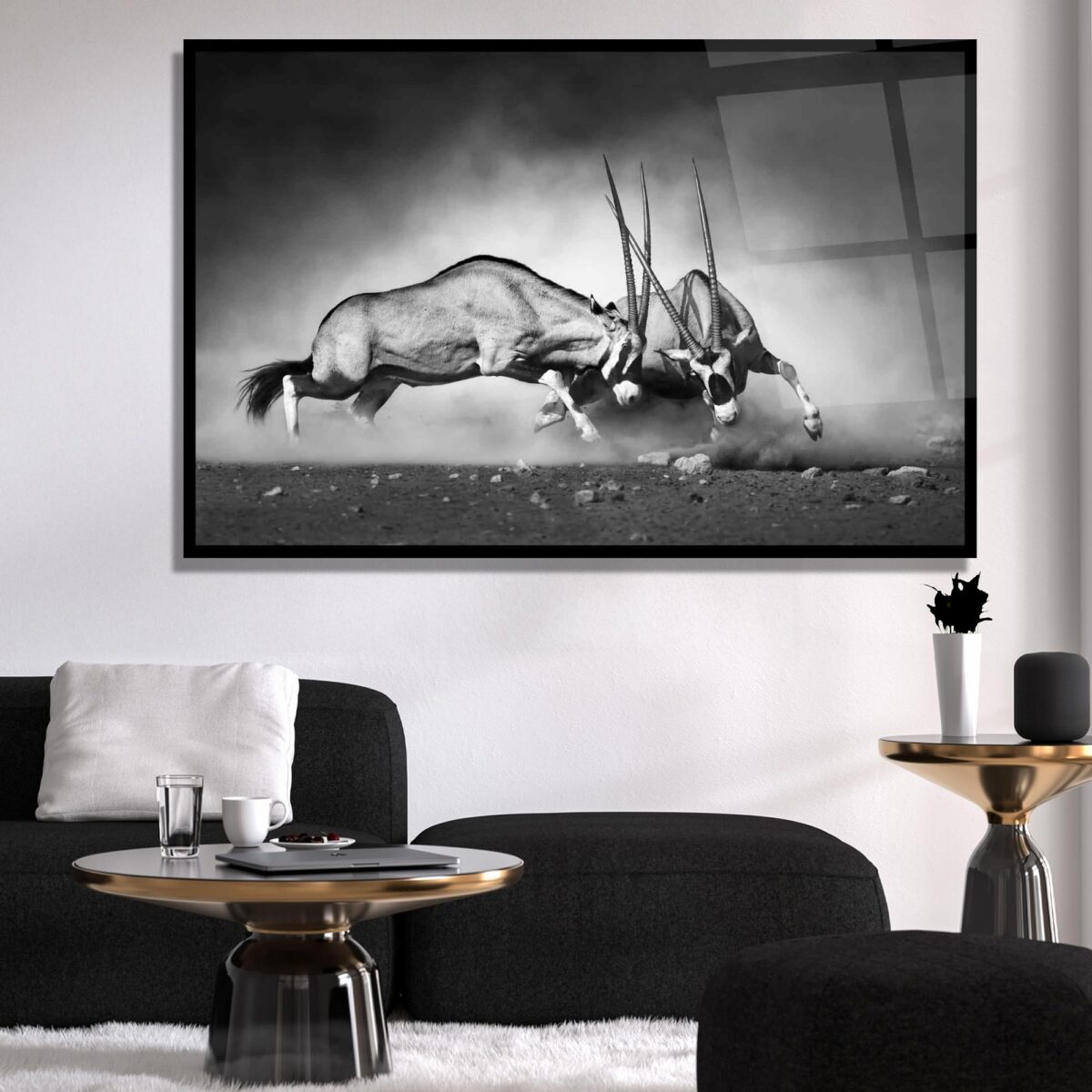 Horned Combat Glass Wall Art