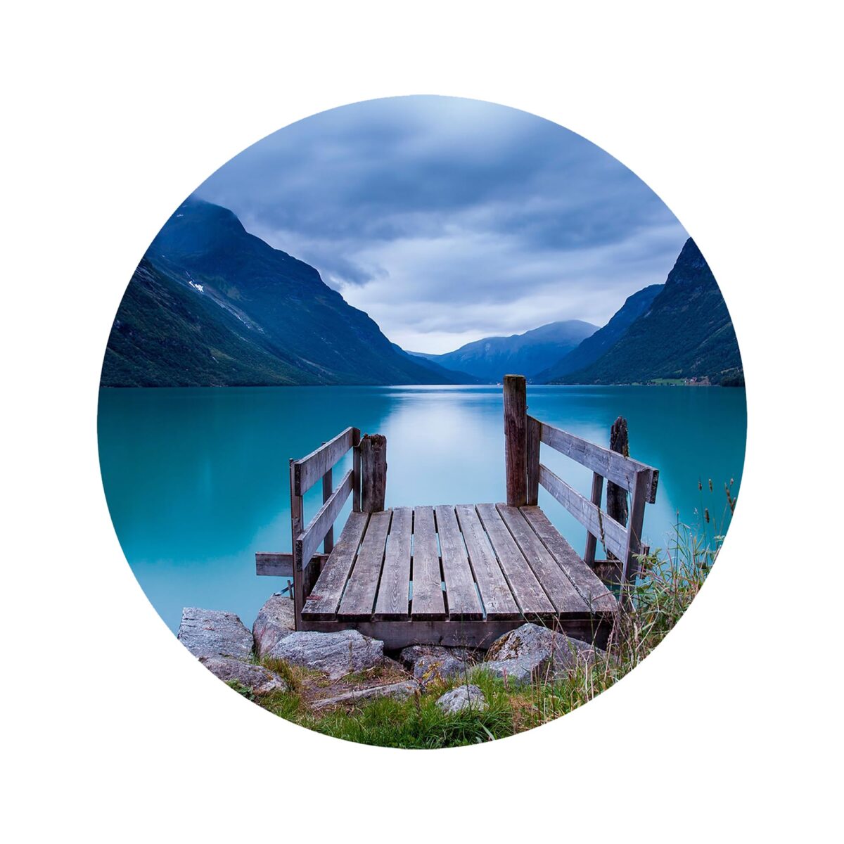 Serenity Lake View Glass Wall Art