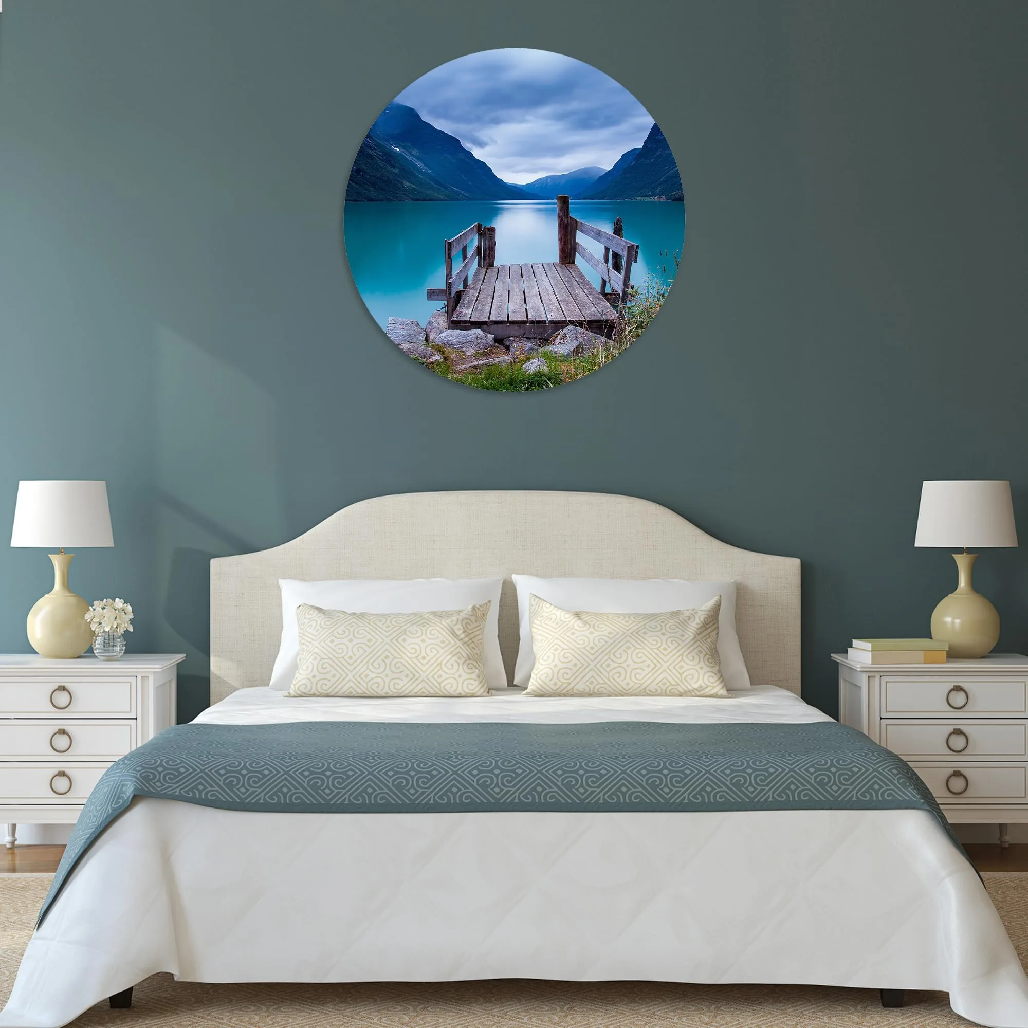Serenity Lake View Glass Wall Art