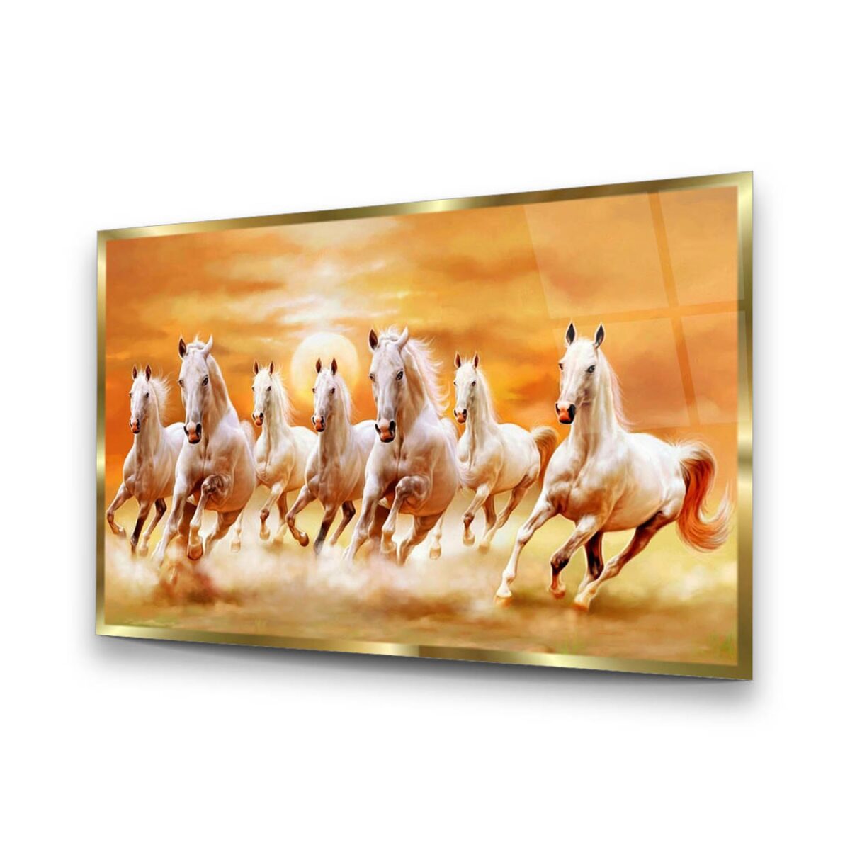 White Horses of the Sun Glass Wall Art