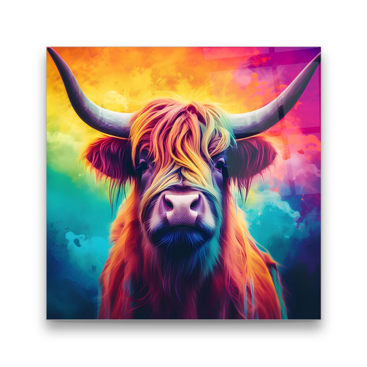 Highland Cow Glass Wall Art