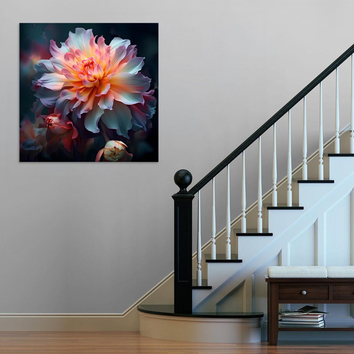 Flower Illustration Glass Wall Art