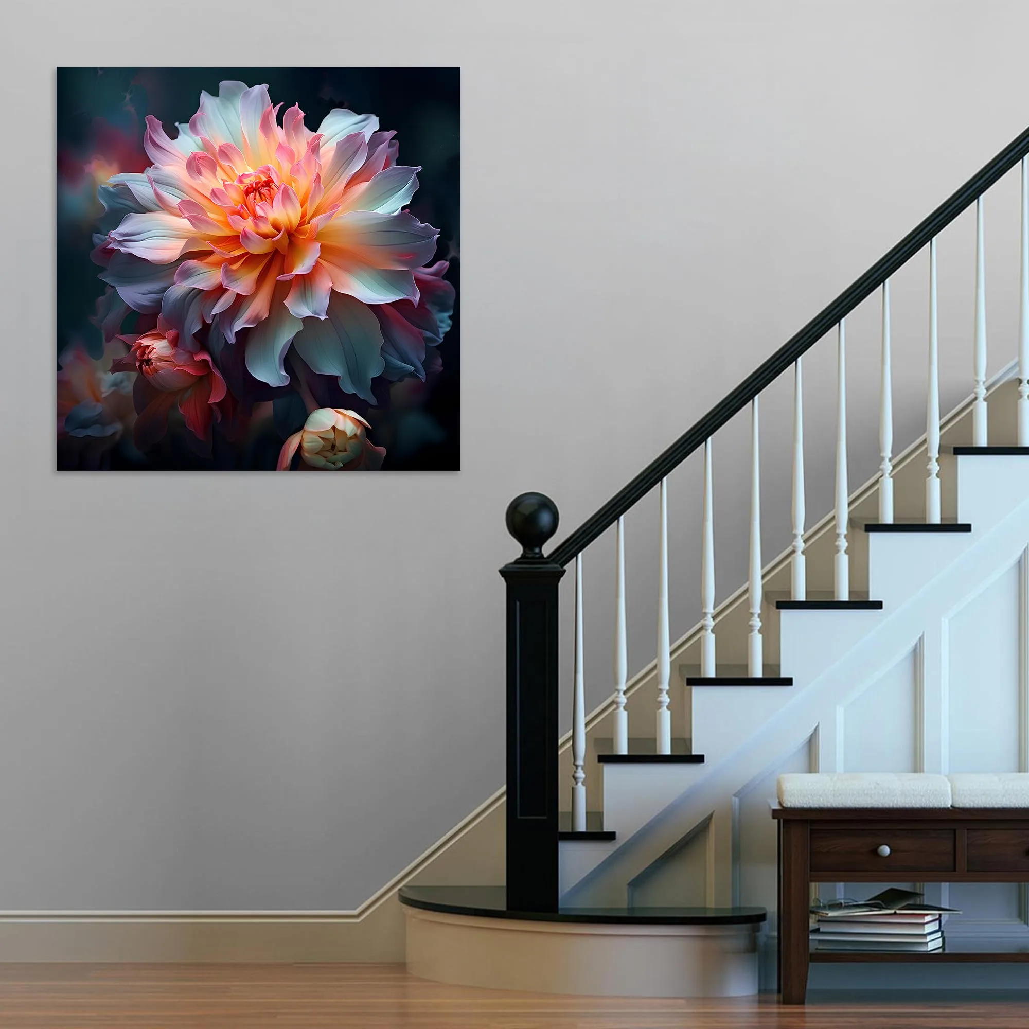 Flower Illustration Glass Wall Art