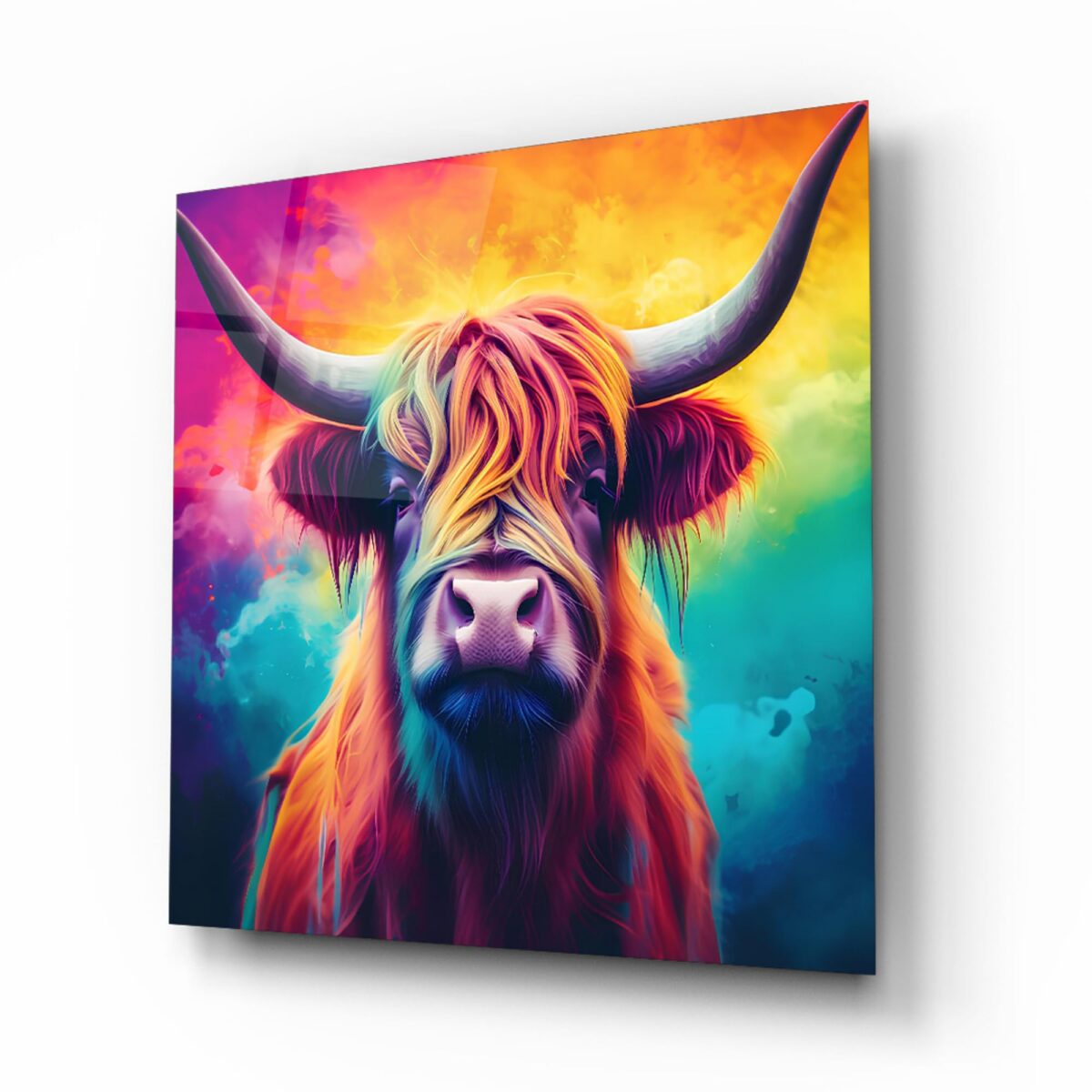 Highland Cow Glass Wall Art