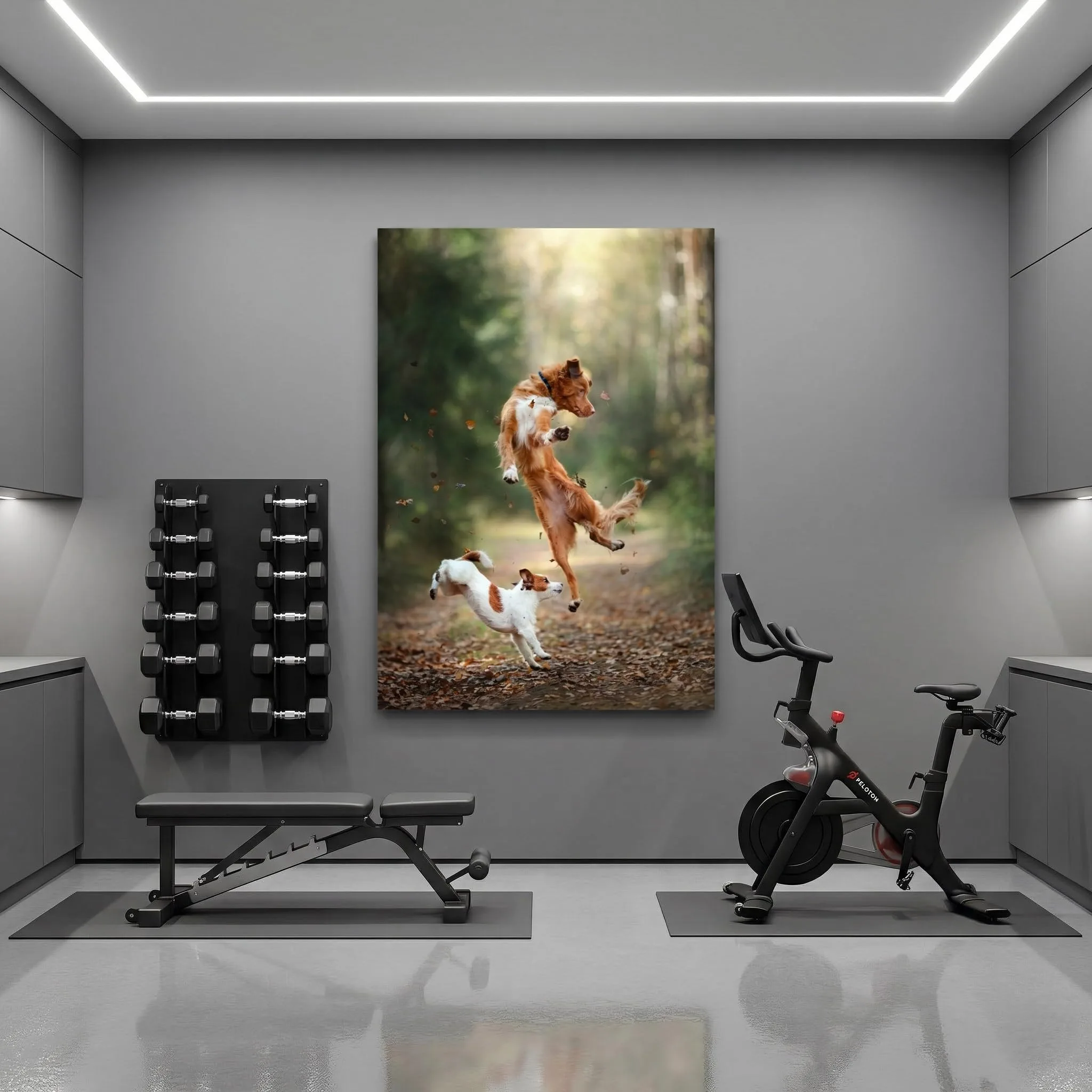 Dog Action Glass Wall Art