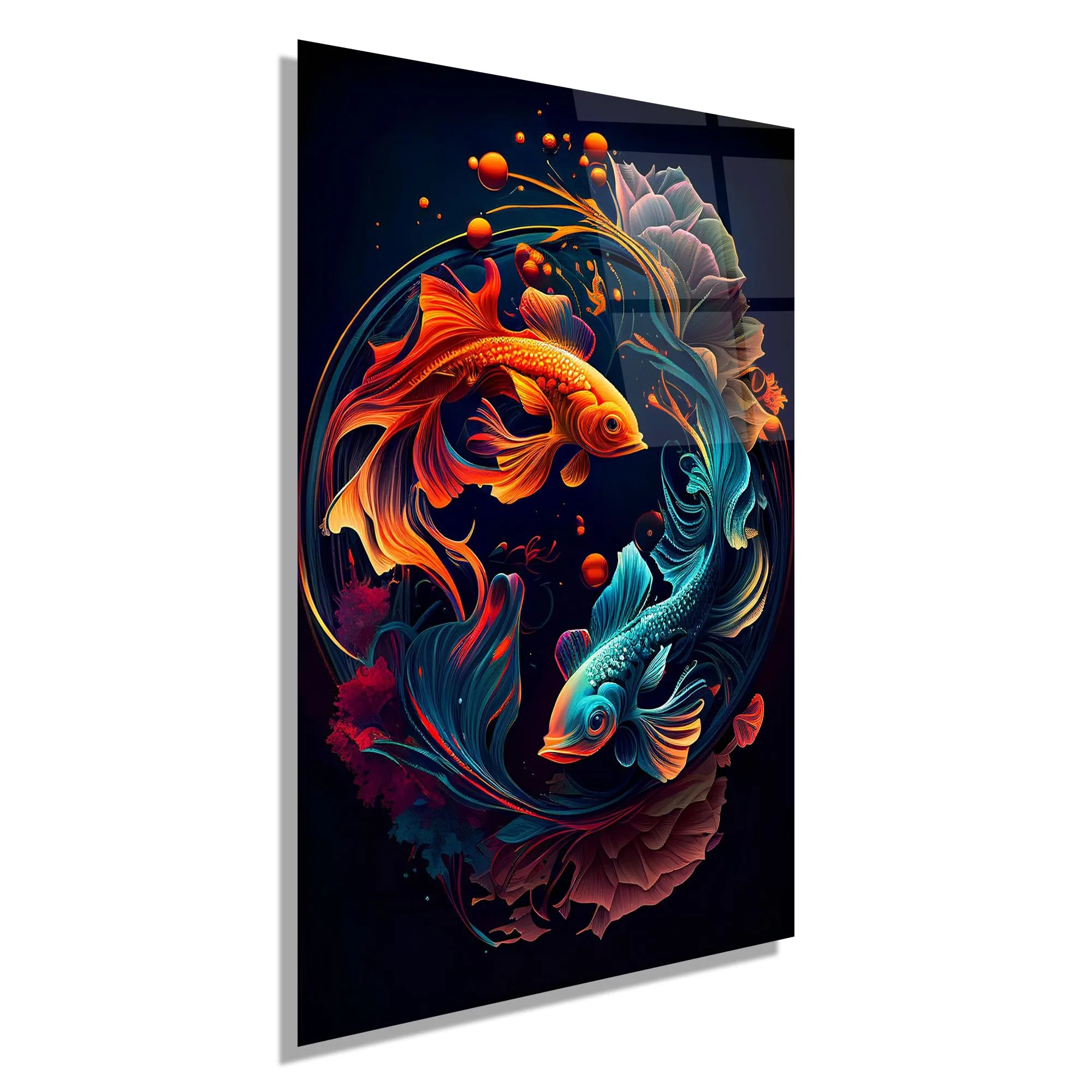 Koi Fish Glass Wall Art