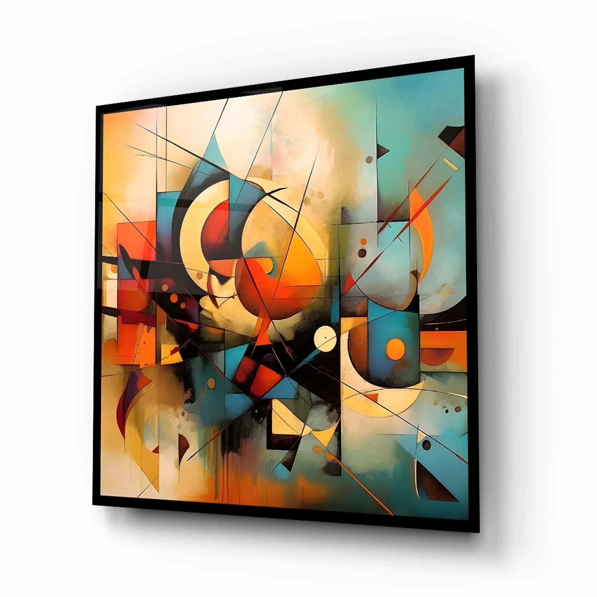 Confusion and Illustration Glass Wall Art