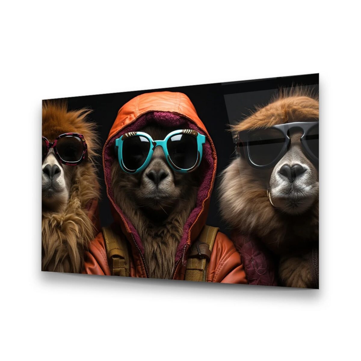Fashion Lion's Glass Wall Art