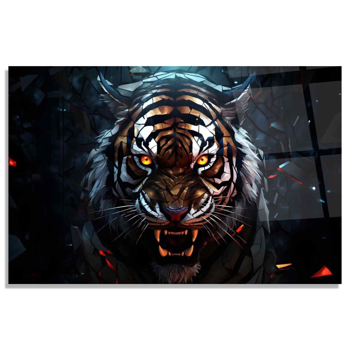 Vicious Tiger Glass Wall Art