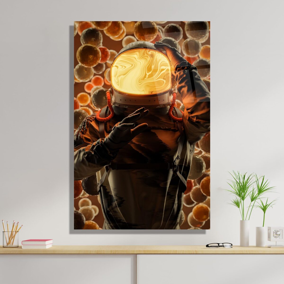 Astronaut Glass Wall Art