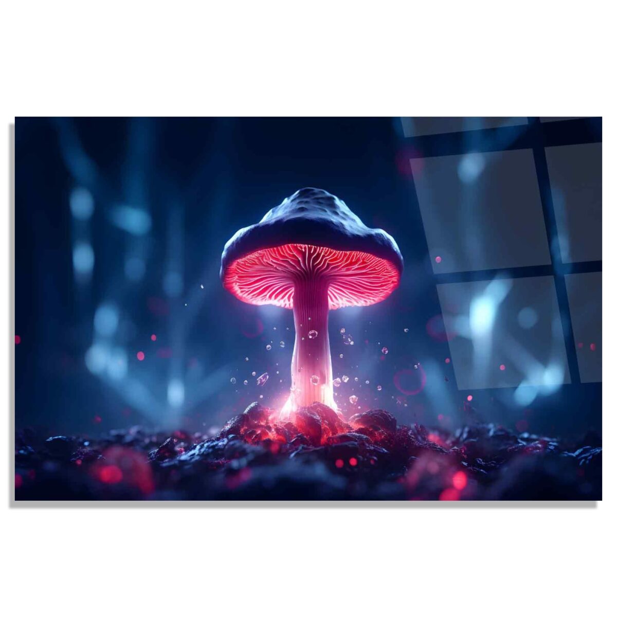 Magic Mushroom Glass Wall Art