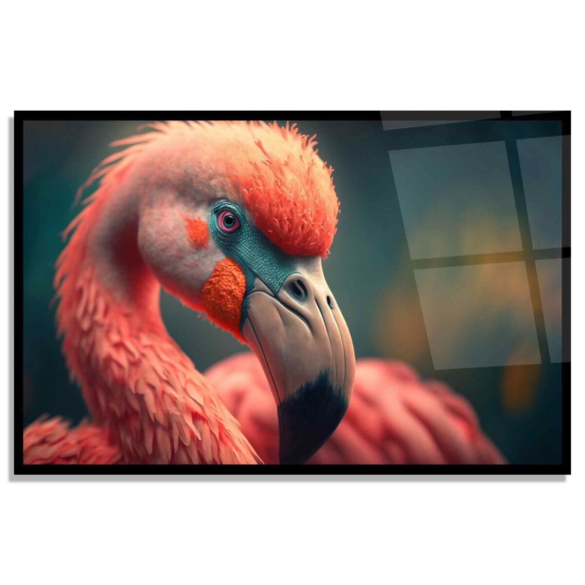Flamingo Eclipse Glass Wall Art